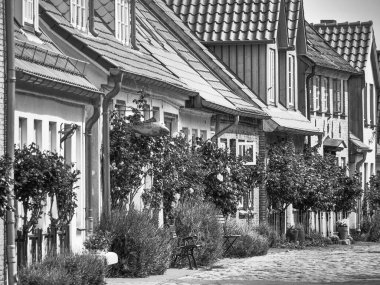 Almanya 'nın kuzeyinde Schleswig ve küçük balıkçı köyü Holm