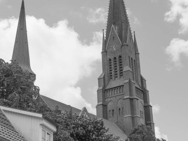 Almanya 'nın kuzeyinde Schleswig ve küçük balıkçı köyü Holm