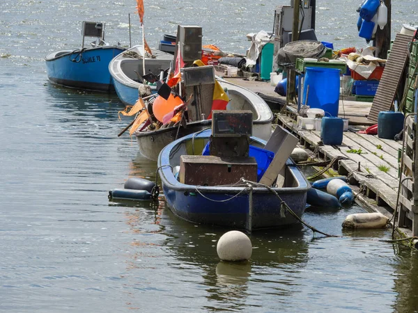 Almanya 'nın kuzeyinde Schleswig ve küçük balıkçı köyü Holm