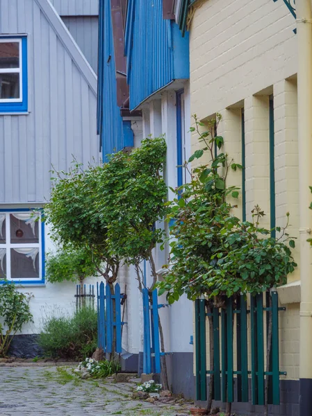 Almanya 'nın kuzeyinde Schleswig ve küçük balıkçı köyü Holm