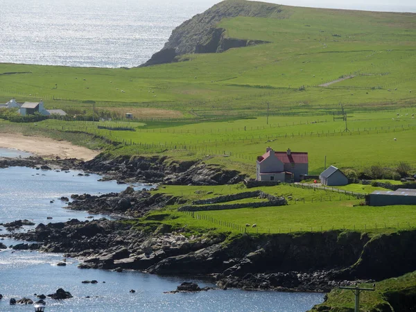 Isole Shetland Con Città Lerwick Scozia — Foto Stock