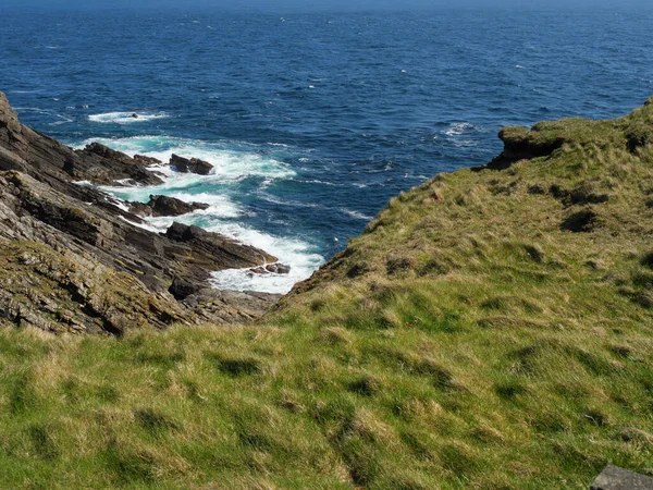 Isole Shetland Con Città Lerwick Scozia — Foto Stock