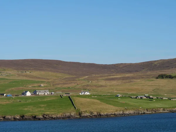 Isole Shetland Con Città Lerwick Scozia — Foto Stock