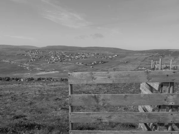 Våtmarksöarna Med Staden Lerwick Skottland — Stockfoto