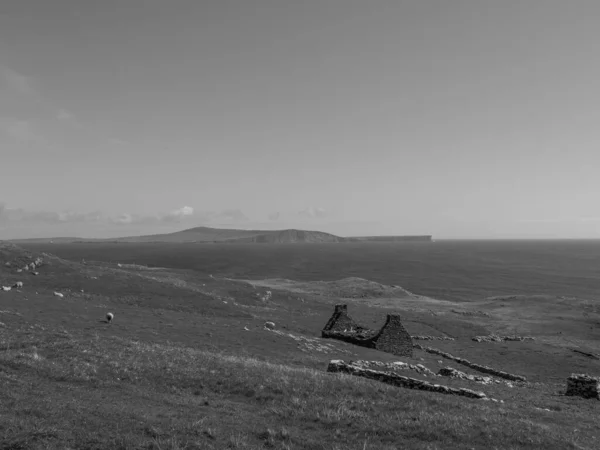 Ilhas Shetland Com Cidade Lerwick Escócia — Fotografia de Stock