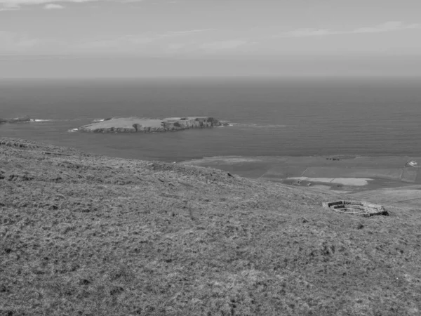 Våtmarksöarna Med Staden Lerwick Skottland — Stockfoto