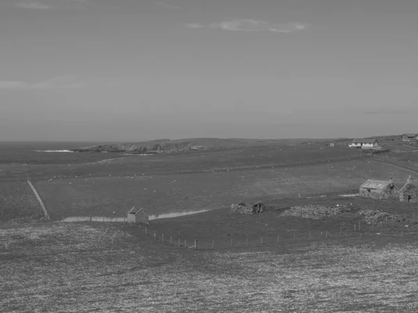 Våtmarksöarna Med Staden Lerwick Skottland — Stockfoto