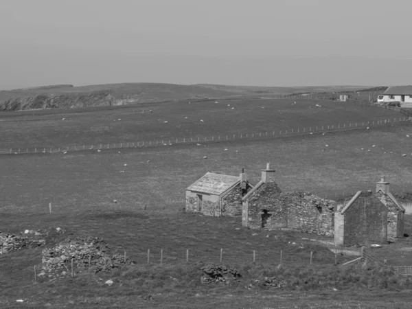 Ilhas Shetland Com Cidade Lerwick Escócia — Fotografia de Stock