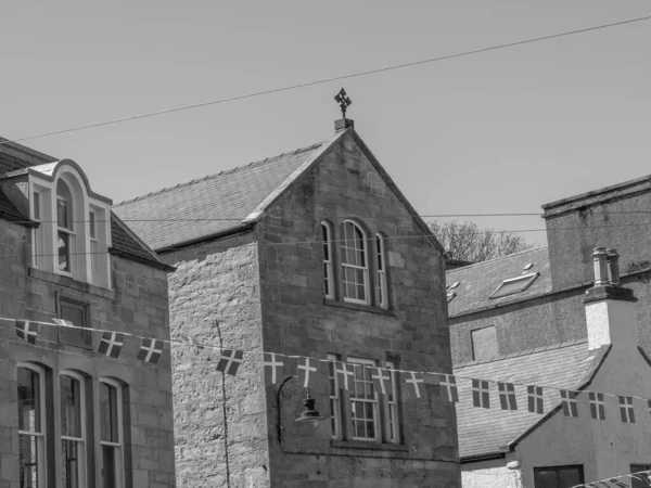 Isole Shetland Con Città Lerwick Scozia — Foto Stock