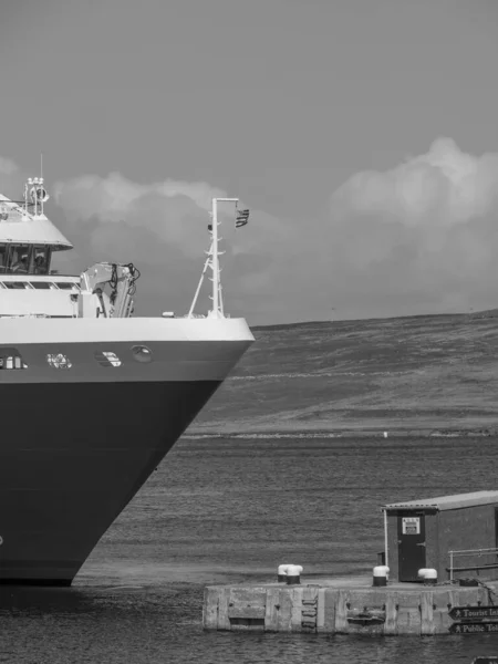 Ilhas Shetland Com Cidade Lerwick Escócia — Fotografia de Stock