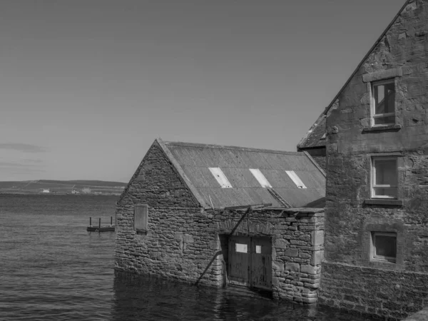 Våtmarksöarna Med Staden Lerwick Skottland — Stockfoto