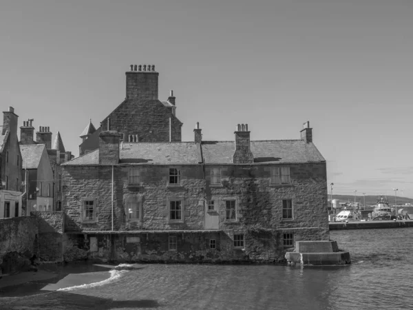 Våtmarksöarna Med Staden Lerwick Skottland — Stockfoto