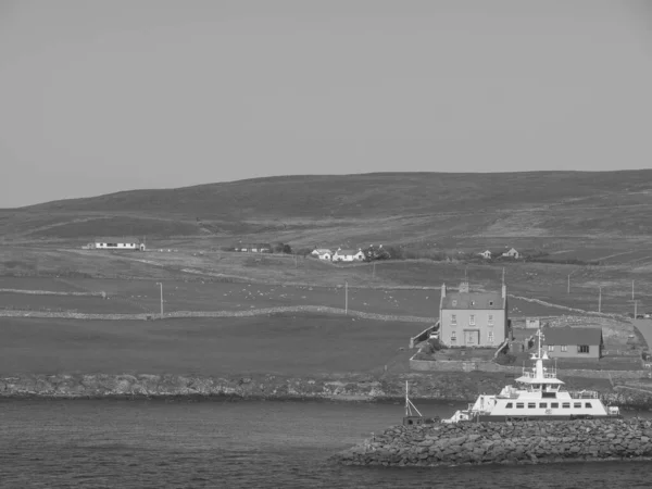 Ilhas Shetland Com Cidade Lerwick Escócia — Fotografia de Stock