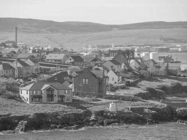 Isole Shetland Con Città Lerwick Scozia — Foto Stock