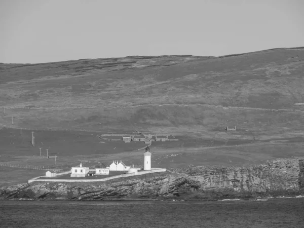 Ilhas Shetland Com Cidade Lerwick Escócia — Fotografia de Stock