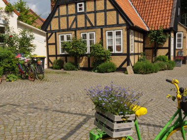 Kappeln şehri ve Almanya 'daki Schlei nehri.