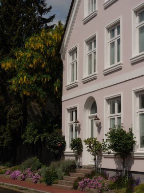 Kappeln şehri ve Almanya 'daki Schlei nehri.