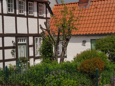 Kappeln şehri ve Almanya 'daki Schlei nehri.