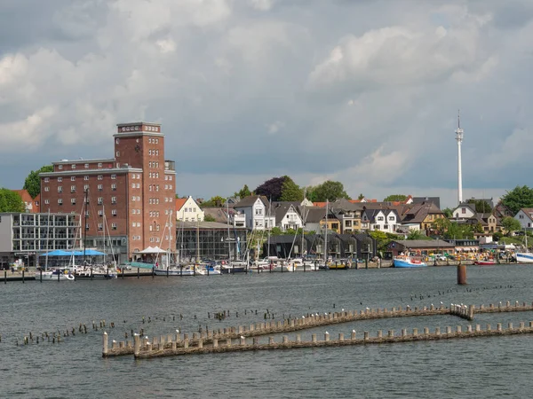 Město Kappeln Řeka Schlei Německu — Stock fotografie