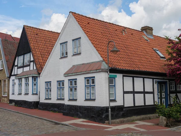 Staden Kappeln Och Floden Schlei Tyskland — Stockfoto