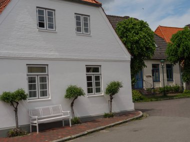 Kappeln şehri ve Almanya 'daki Schlei nehri.