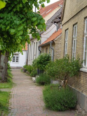 Kappeln şehri ve Almanya 'daki Schlei nehri.