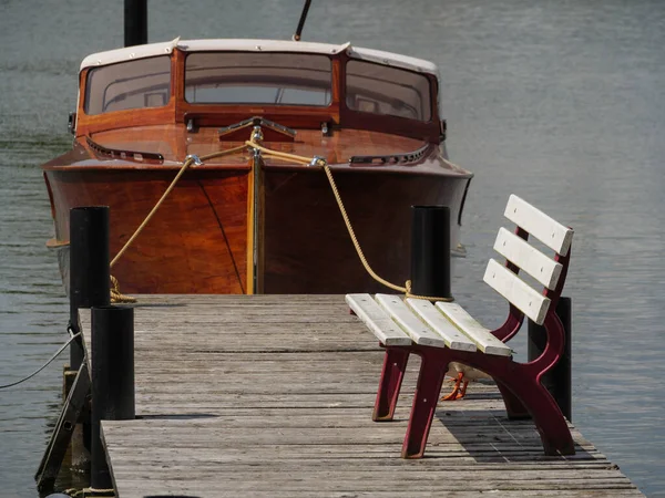 Město Kappeln Řeka Schlei Německu — Stock fotografie