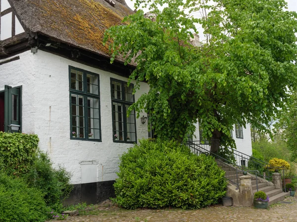 Staden Kappeln Och Floden Schlei Tyskland — Stockfoto