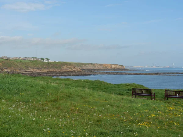 Costa Norte Inglaterra Com Cidade Newcastle — Fotografia de Stock