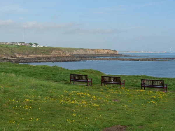 Costa Norte Inglaterra Com Cidade Newcastle — Fotografia de Stock