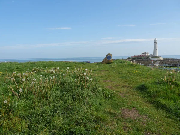 Costa Norte Inglaterra Com Cidade Newcastle — Fotografia de Stock