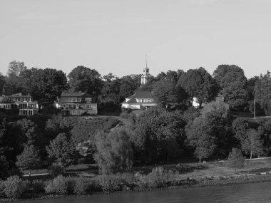 Hamburg şehri ve Elbe nehri Almanya 'da.