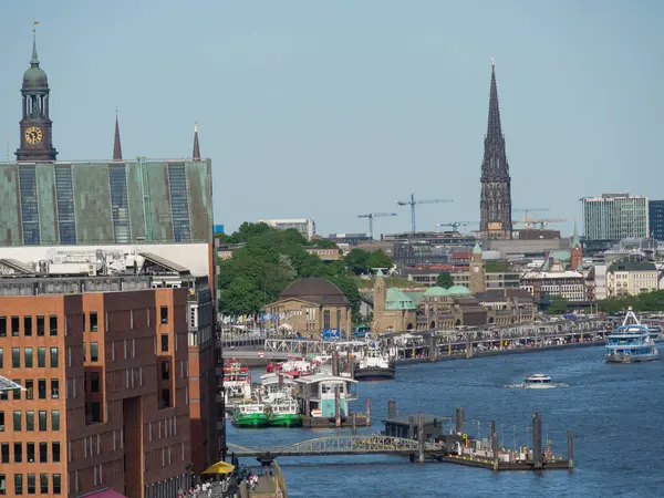 Stad Hamburg Elbe Duitsland — Stockfoto