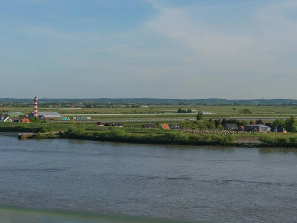 Staden Hamburg Och Floden Elbe Tyskland — Stockfoto