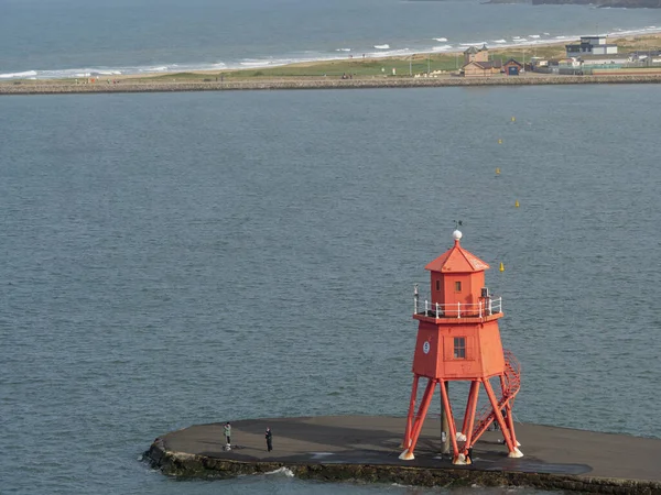 Costa Dell Inghilterra Settentrionale Con Città Newcastle — Foto Stock