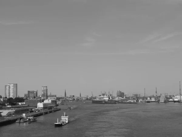 Miasto Hamburg Rzeka Łaba Niemczech — Zdjęcie stockowe