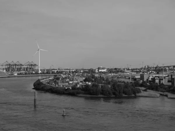 Město Hamburk Řeka Labe Německu — Stock fotografie