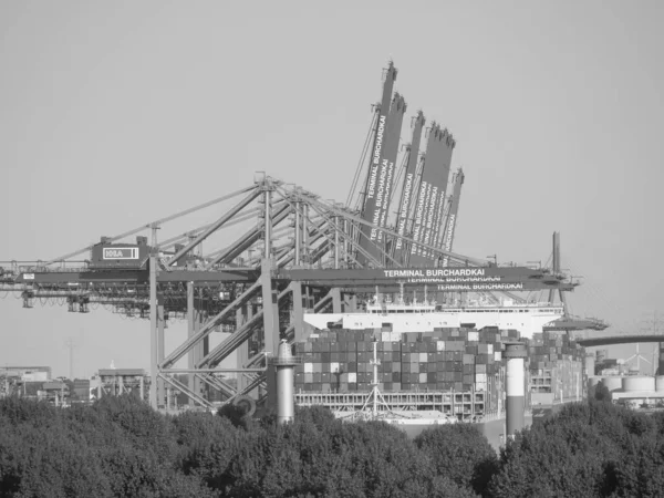 Staden Hamburg Och Floden Elbe Tyskland — Stockfoto