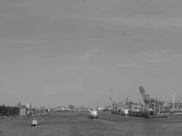 Hamburg Şehri Elbe Nehri Almanya — Stok fotoğraf