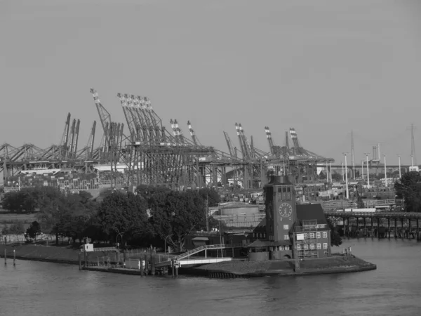 Orașul Hamburg Râul Elba Din Germania — Fotografie, imagine de stoc