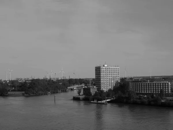 Staden Hamburg Och Floden Elbe Tyskland — Stockfoto