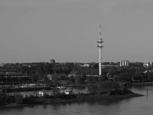 Staden Hamburg Och Floden Elbe Tyskland — Stockfoto