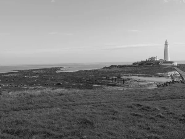 Aan Kust Van Noord Engeland Met Stad Newcastle — Stockfoto