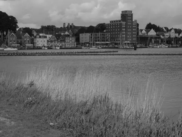 Staden Schleswig Vid Floden Schlei Tyskland — Stockfoto