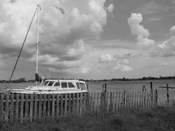 Petite Ville Arnis Bord Rivière Schlei Allemagne — Photo