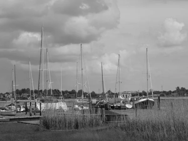 Petite Ville Arnis Bord Rivière Schlei Allemagne — Photo