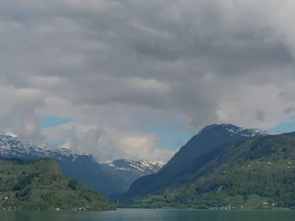 Kis Falu Eidfjord Norvégiai Hardangerfjord — Stock Fotó