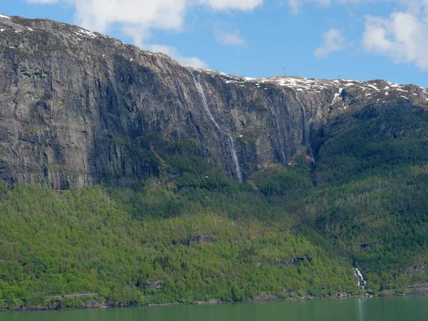 Piccolo Villaggio Eidfjord Norvegia Hardangerfjord — Foto Stock
