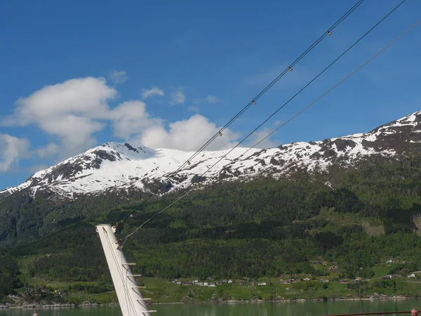 Piccolo Villaggio Eidfjord Norvegia Hardangerfjord — Foto Stock