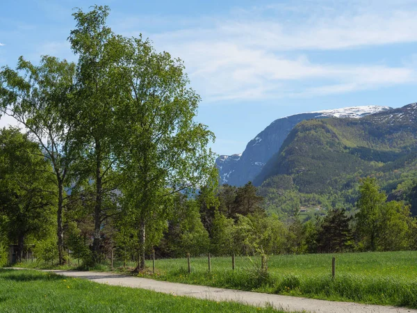 Small Village Eidfjord Norwegian Hardangerfjord — Stock Photo, Image